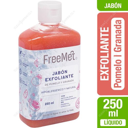 Jabón Líquido Exfoliante Freemet Pomelo y Granada 250 ml