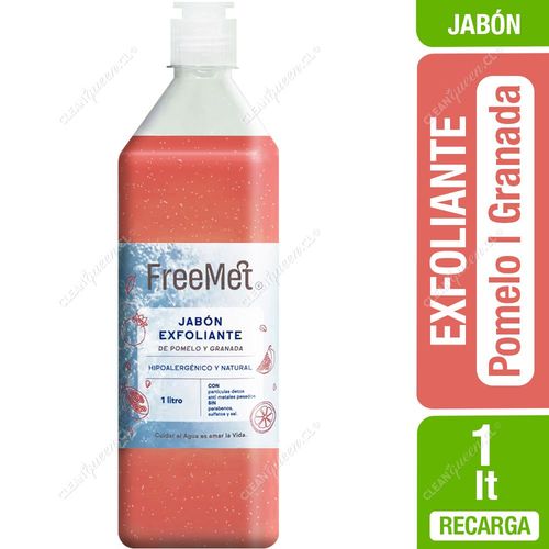 Jabón Líquido Exfoliante Pomelo y Granada Freemet Recarga 1 L