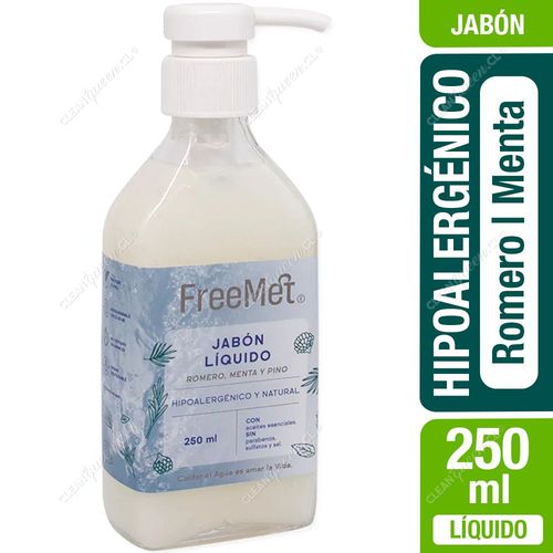 Jabón Líquido Natural Romero Menta y Pino Freemet 250 ml