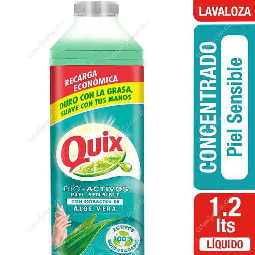 Lavaloza Quix Concentrado Bio Activos Aloe Vera Piel Sensible Recarga 1200 ml