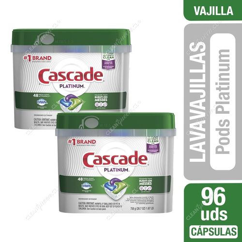 Detergente Lavavajillas Cápsulas Cascade Pods 2 x 48 Unid