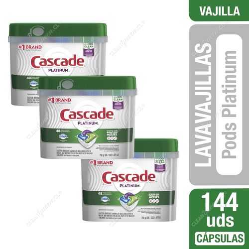 Detergente Lavavajillas Cápsulas Cascade Pods 3 x 48 Unid