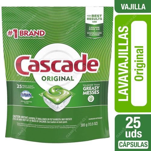 Detergente Lavavajillas Cápsulas Cascade Pods Lemon Original 25 Unid