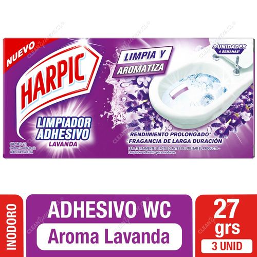 Limpiador Adhesivo Harpic Aroma Lavanda 27 g, 3 Unid