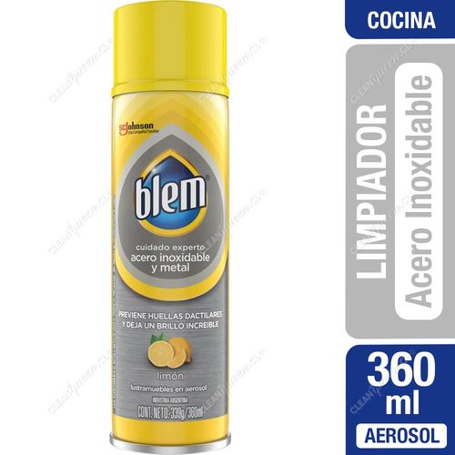 Limpiador Aerosol Acero Inoxidable y Metal Blem Limón 360 ml