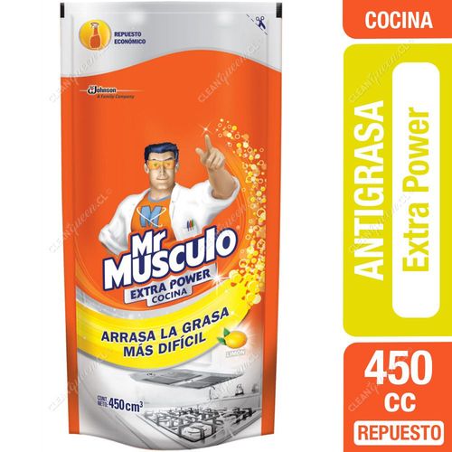 Limpiador Antigrasa Cocina Mr. Músculo Extra Power Repuesto 450 cc