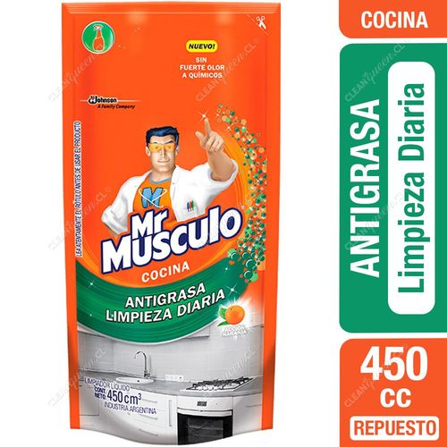 Limpiador Antigrasa Cocina Mr. Músculo Limpieza Diaria Repuesto 450 cc