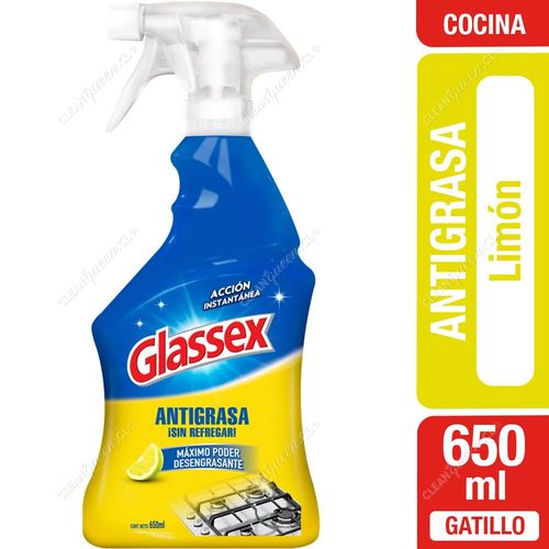 Limpiador Antigrasa Glassex Limón Gatillo 650 ml