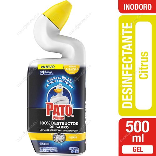 Limpiador Desinfectante Inodoro Destructor de Sarro Pato Purific Citrus 500 ml