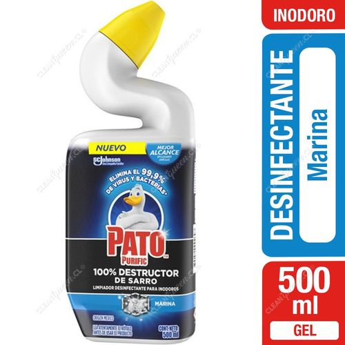 Limpiador Desinfectante Inodoro Destructor de Sarro Pato Purific Marina 500 ml