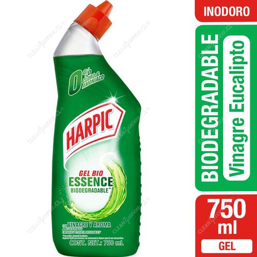 Limpiador Desinfectante Inodoro Harpic Bio Essence Vinagre y Eucalipto 750 ml