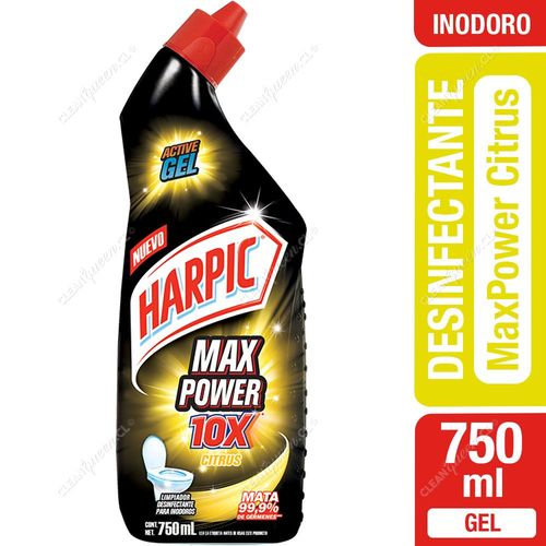 Limpiador Desinfectante Inodoro Harpic Max Power Citrus 750 ml