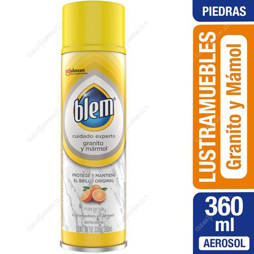 Lustra Muebles Aerosol Granito y Mármol Blem Naranja 360 ml