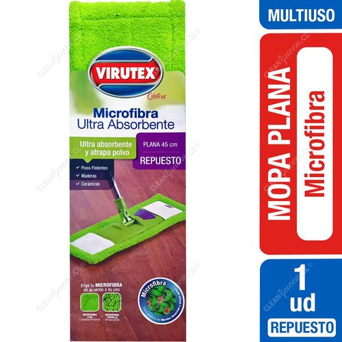 Mopa Plana Microfibra Ultra Absorbente 45 cm Virutex Repuesto