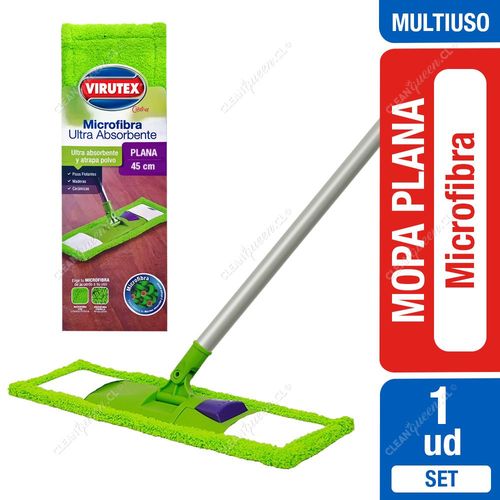 Mopa Plana Microfibra Ultra Absorbente 45 cm Virutex Set