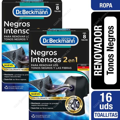 Negros Intensos en Toallitas Dr. Beckmann 2 x 8 Unid