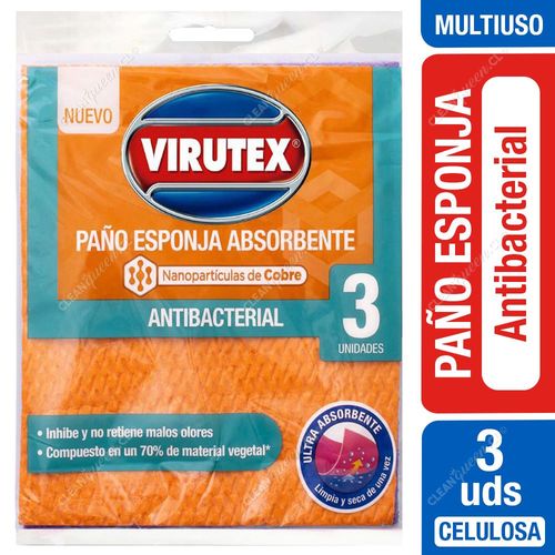 Paño Esponja Virutex Antibacterial 3 Unid