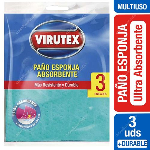 Paño Esponja Virutex Ultra Absorbente 3 Unid