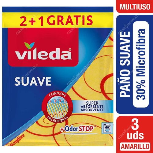 Paño Multiuso Suave 30% Microfibra Vileda 3 Unid