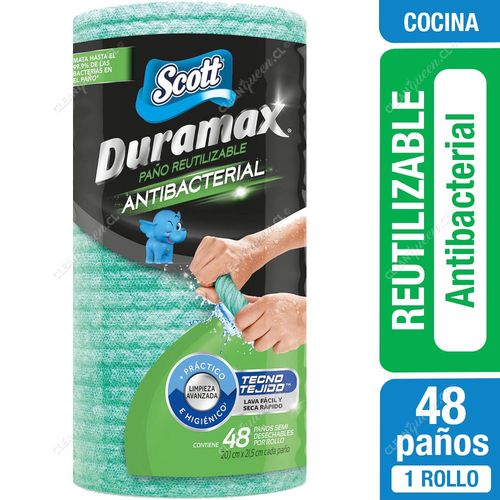 Paño Reutilizable Antibacterial Scott Duramax 48 Paños x Rollo