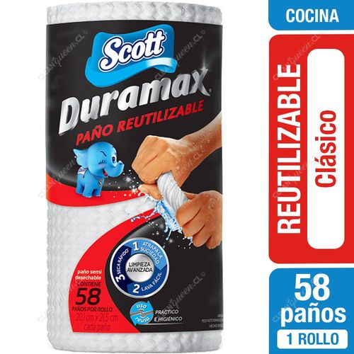 Paño Reutilizable Scott Duramax 58 Paños x Rollo