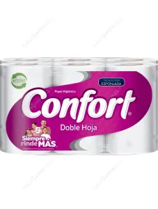 Papel Higiénico Confort Mega Doble Hoja 50 mts c/u 16 Unid