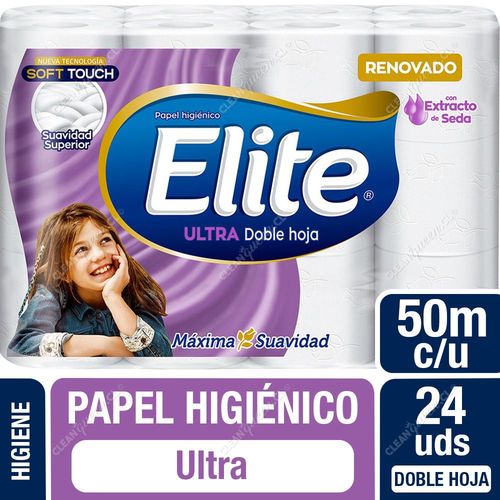 Papel Higiénico Elite Ultra Doble Hoja 24 Unid 50 mts c/u