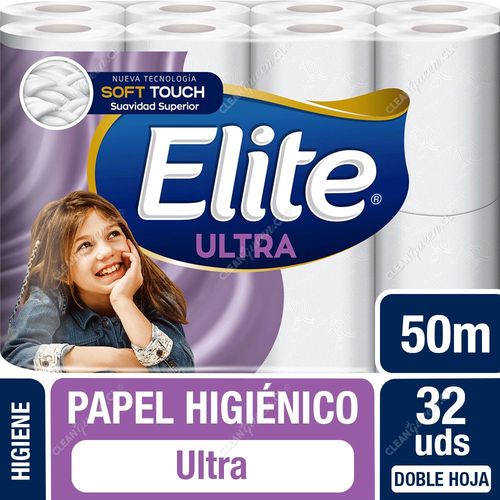 Papel Higiénico Elite Ultra Doble Hoja 32 Unid. 50 metros c/u