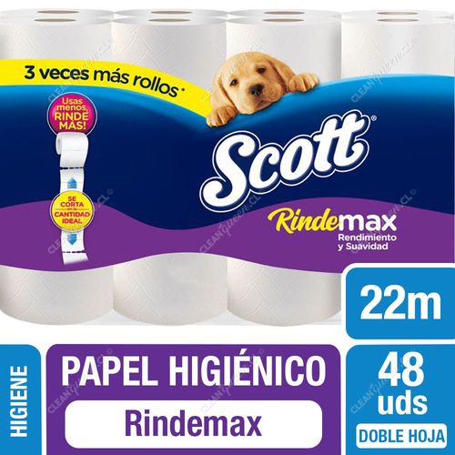 Papel Higiénico Scott Rindemax Doble Hoja 48 Unid 22 m c/u