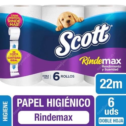 Papel Higiénico Scott Rindemax Doble Hoja 6 Unid 22 m c/u