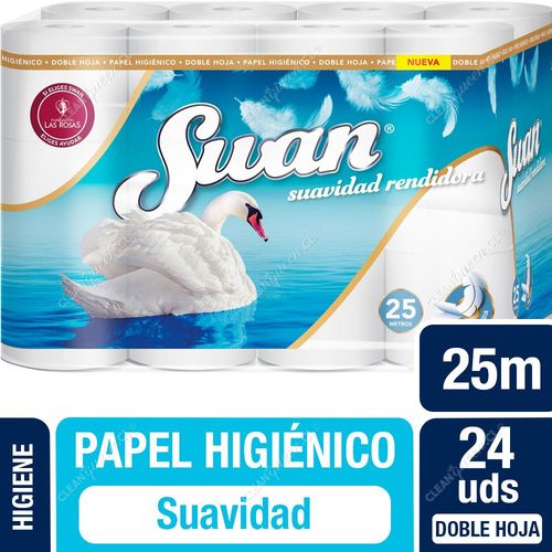 Papel Higiénico Swan Suavidad Rendidora Doble Hoja 24 Unid 25 mts c/u