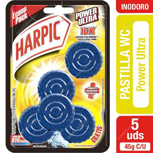 Pastilla Inodoro Harpic Power Ultra 45 g c/u 5 Unid