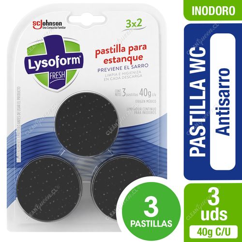 Pastillas Estanque Inodoro Lysoform Antisarro 40 g c/u 3 Unid