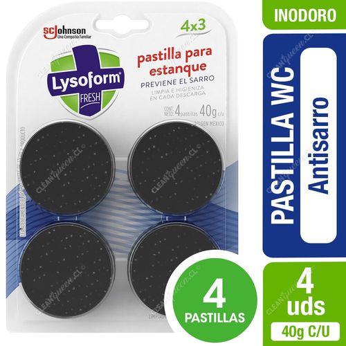 Pastillas Estanque Inodoro Lysoform Antisarro 40 g c/u 4 Unid