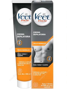 Veet Crema Depilatoria Másculina Corporal Men Piel Normal 200 g