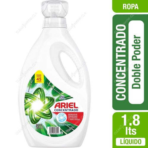 Ariel Detergente Líquido Concentrado Doble Poder 1.8 L