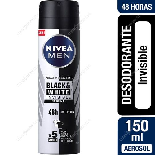 Nivea Desodorante Aerosol Hombre Men Black & White Invisible 150 ml