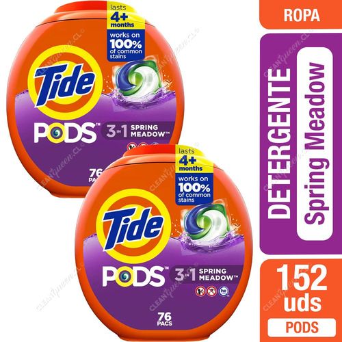 Tide Detergente Cápsulas Spring Meadow 2 x 76 un