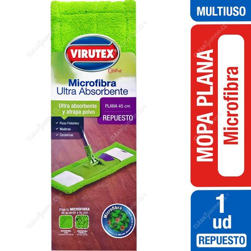 Virutex Mopa Plana Microfibra Ultra Absorbente 45 cm Repuesto