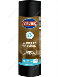 Virutex Bolsas de Basura Ecológicas Papelera Cierre Fácil 45 x 55 cm 20 un