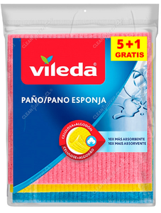 Vileda Paño Esponja Celulosa + Algodón 6 un