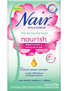 Nair Bandas Depilatorias Faciales Nourish Flor de Cerezo Japonés 20 un