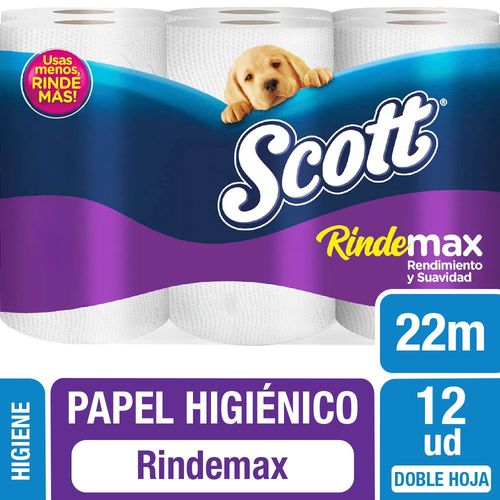 Scott Papel Higiénico Rindemax Doble Hoja 22 m 12 un