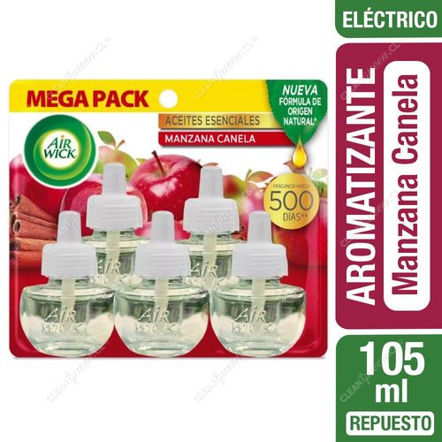 Air Wick Repuesto Aromatizante Ambiental Eléctrico Manzana y Canela 5 un