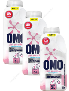 Omo Detergente Líquido Piel Sensible Diluible 3 x 500 ml