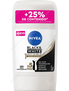 Nivea Desodorante Barra Mujer Black & White Toque de Seda 54 g