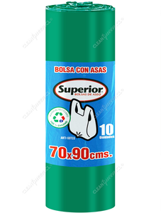 Superior Bolsas de Basura Ecológicas con Asas 70 x 90 cm 10 un