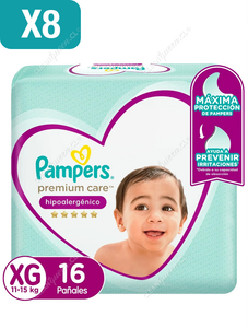 Pampers Pañales Premium Care Talla XG 128 un
