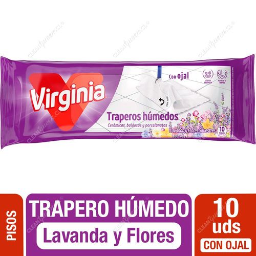 Virginia Trapero Húmedo Multiuso con Ojal Lavanda y Flores 10 un