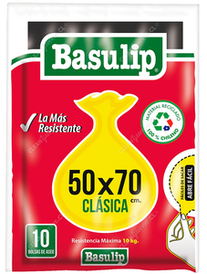 Basulip Bolsas Basura Pequeña 50 x 70 cm 10 un
